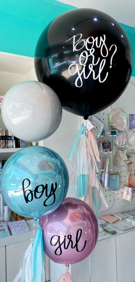 Bouquet Globo Gender Reveal Confetti + Orbz