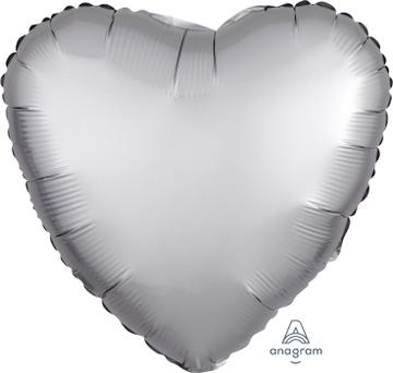 Satin Luxe Platinum Heart Balloon 18"