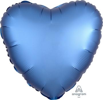 Satin Luxe Azure Heart Balloon 18"