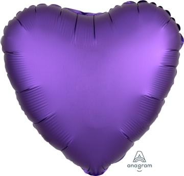 Satin Luxe Purple Royal Heart Balloon 18"