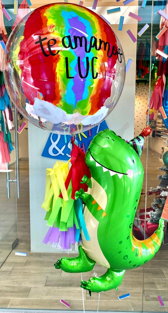 Bouquet Burbuja Rainbow + Dinomite Rex