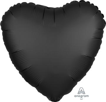 Satin Luxe Black Onyx Heart Balloon 18"