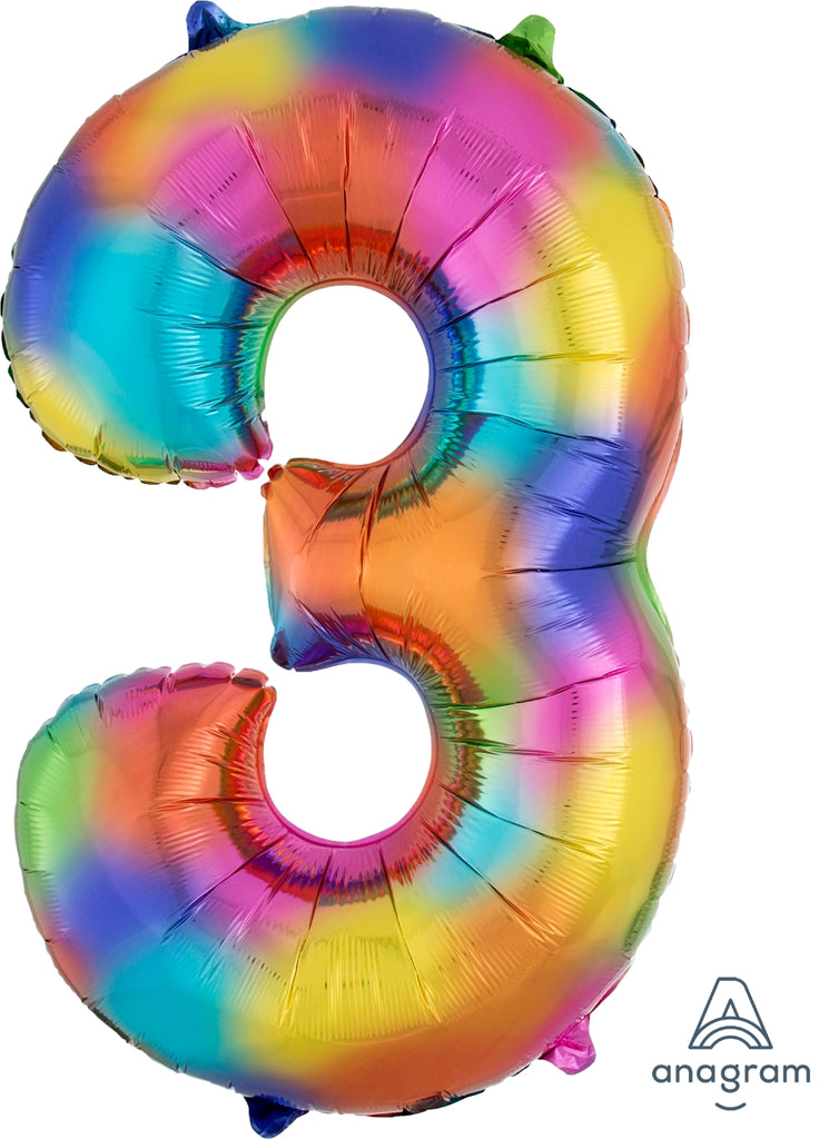 Giant Rainbow Splash 36" Numbers balloons