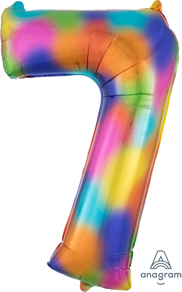 Giant Rainbow Splash 36" Numbers balloons
