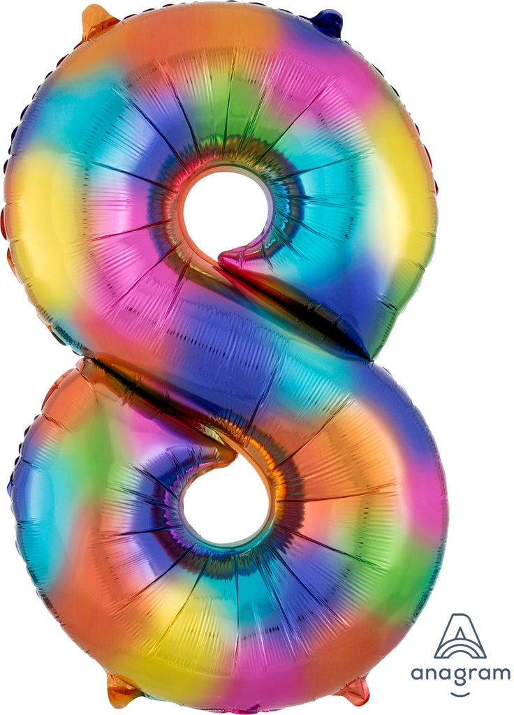 Giant Rainbow Splash 36" Numbers balloons