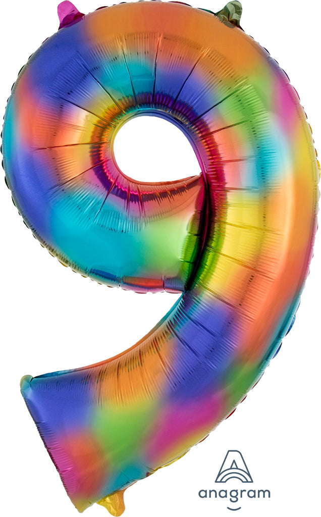 Giant Rainbow Splash 36" Numbers balloons