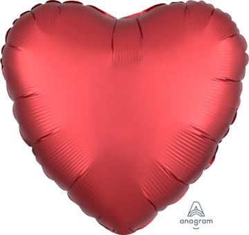 Satin Luxe Sangria Heart Balloon 18"