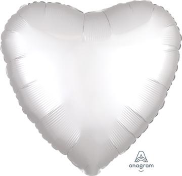 Satin Luxe White Heart Balloon 18"