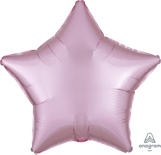 Satin Luxe Pastel Pink Star Balloon 22"