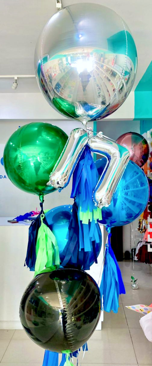 Bouquet Orbz Jumbo + Orbz + Números Colgando