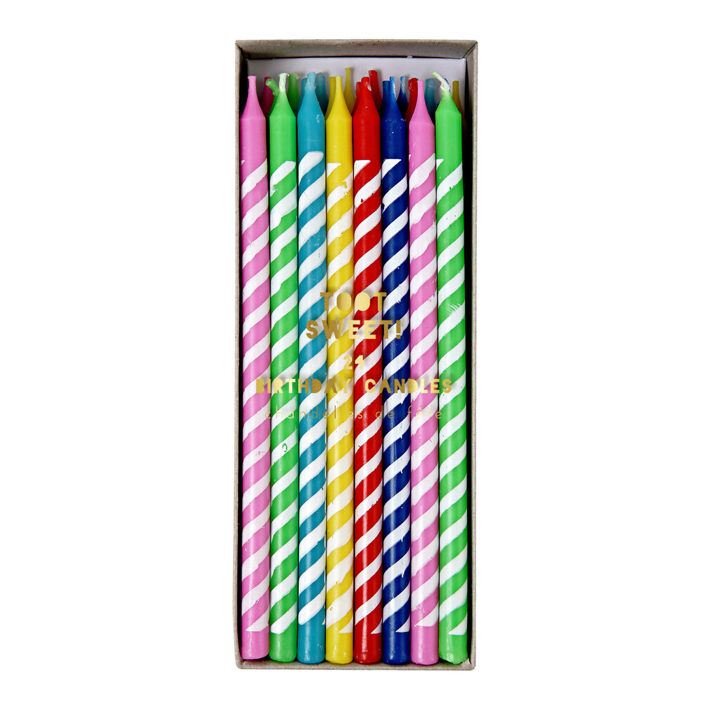 Bright Stripes Party Candles