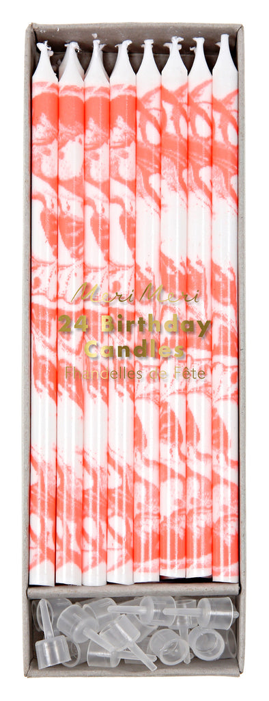 Neon Marble Party Candles