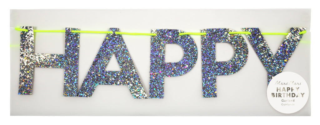 Happy Birthday Holographic Garland