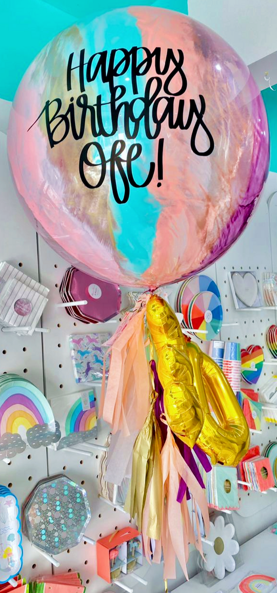 Bouquet Burbuja Grande + Números Colgando