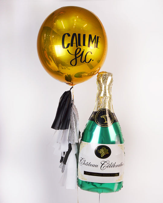 Bouquet Orbz Jumbo + Champagne Bottle Balloon