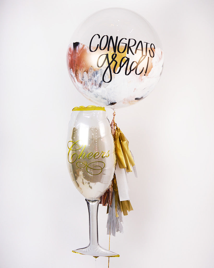 Bouquet Burbuja Gigante + Champagne Glass Balloon