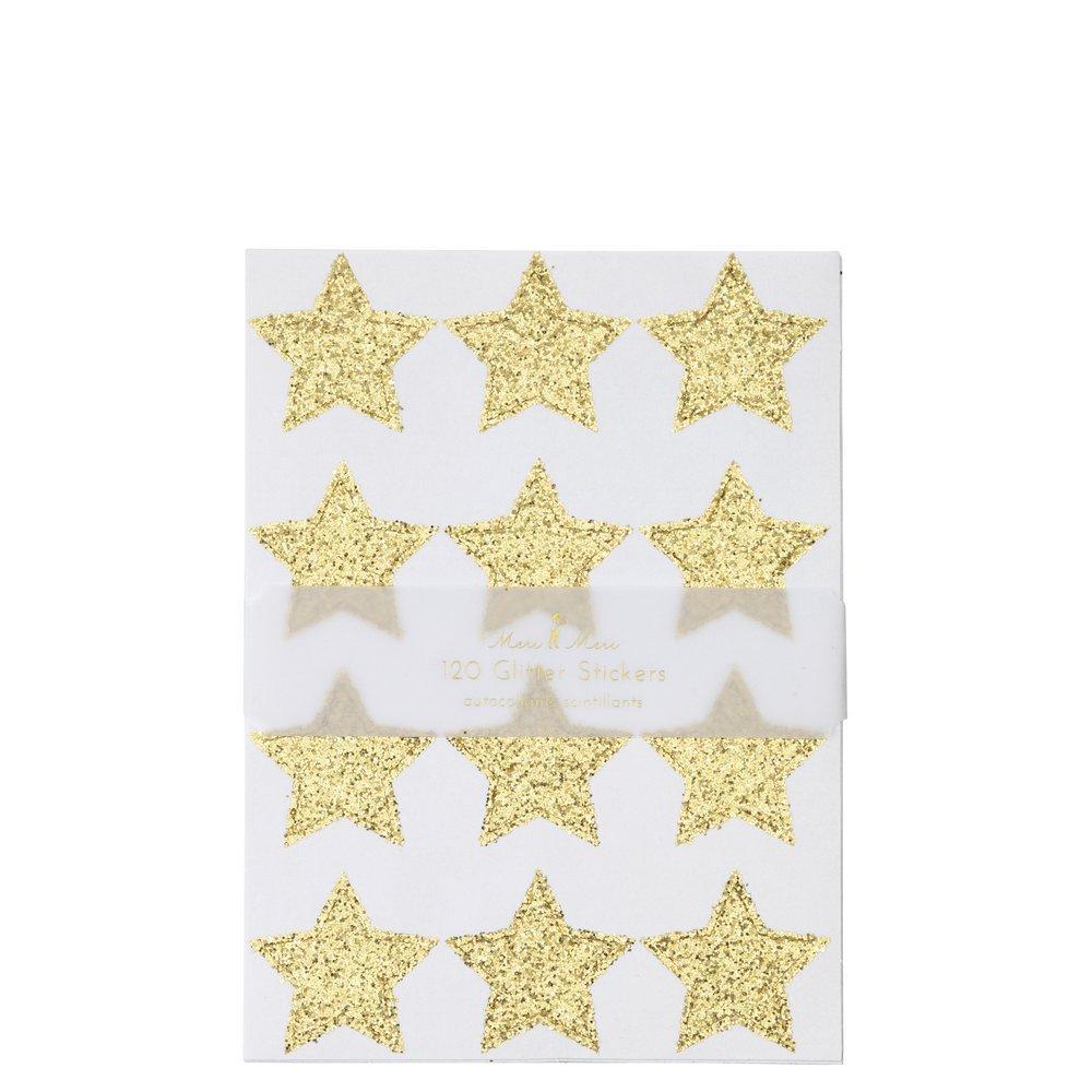 Gold Glitter Star Sticker Sheets