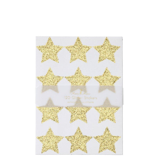 Gold Glitter Star Sticker Sheets