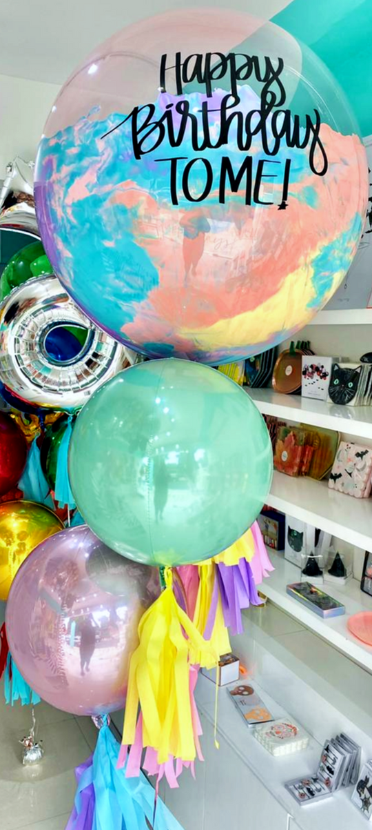 Bouquet Burbuja Gigante Pintada + Orbz