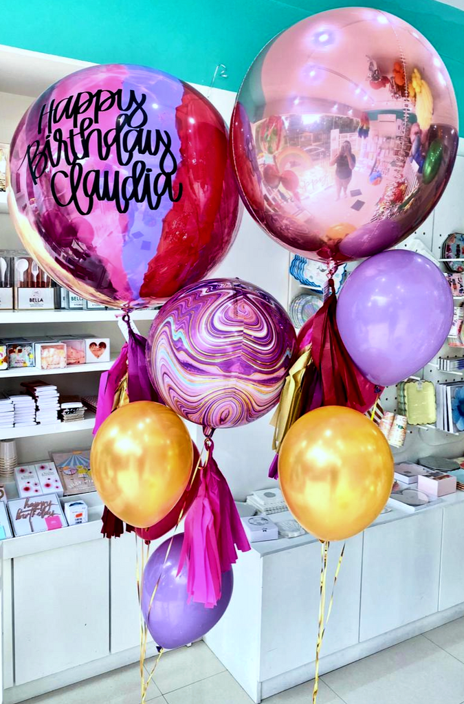Bouquet Burbuja Grande Pintada + Orbz Jumbo + Orbz + Piñateros