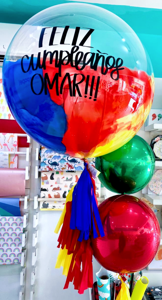 Bouquet Burbuja Gigante Pintada + Orbz