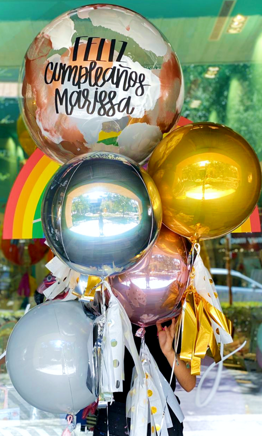 Bouquet Burbuja Grande Pintada + Orbz