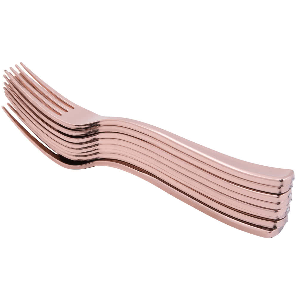 Rose Gold Plastic Forks