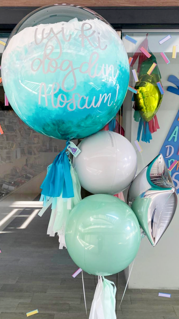 Bouquet Burbuja Gigante Pintada + Orbz + Star