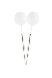 White and Silver Bella 2 Pieces Serving Spoon