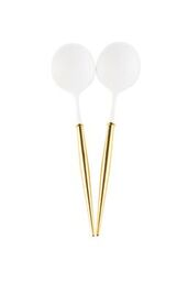 White and Gold Bella 2 Pieces Serving Spoon