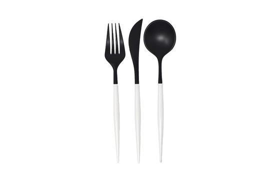 Black and White Bella 24 pieces Assorted Flatware