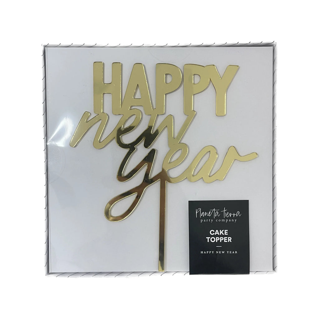 Cake topper gold Happy New Year