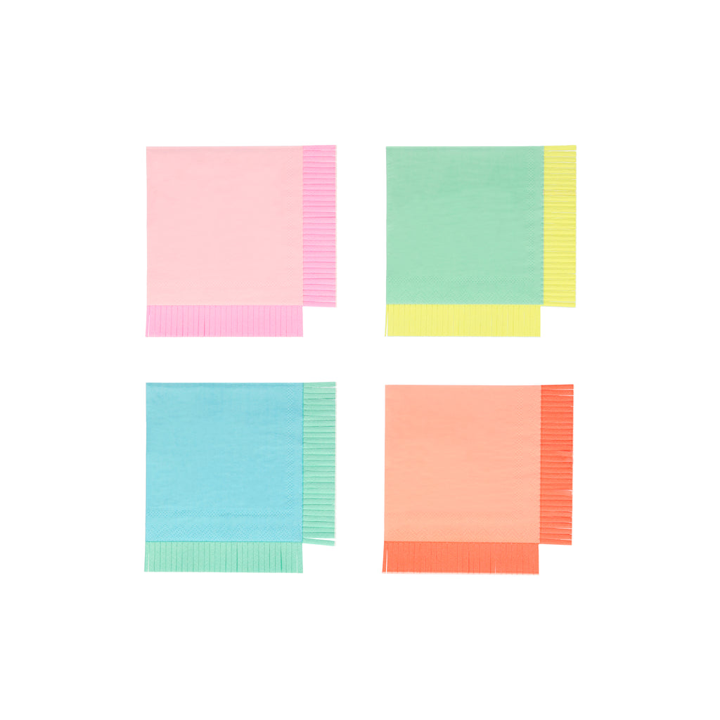 Neon Fringe Small Napkins