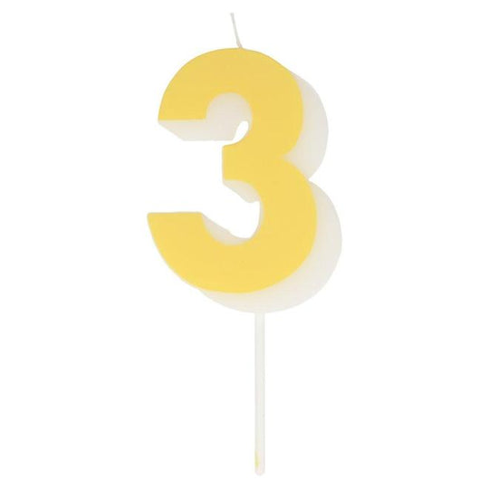 Number Three Candle