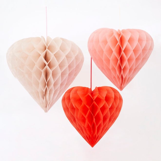 Honeycomb Heart Decorations
