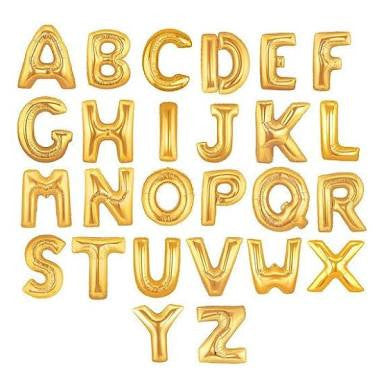 Giant Gold 36" Letters and Numbers balloons