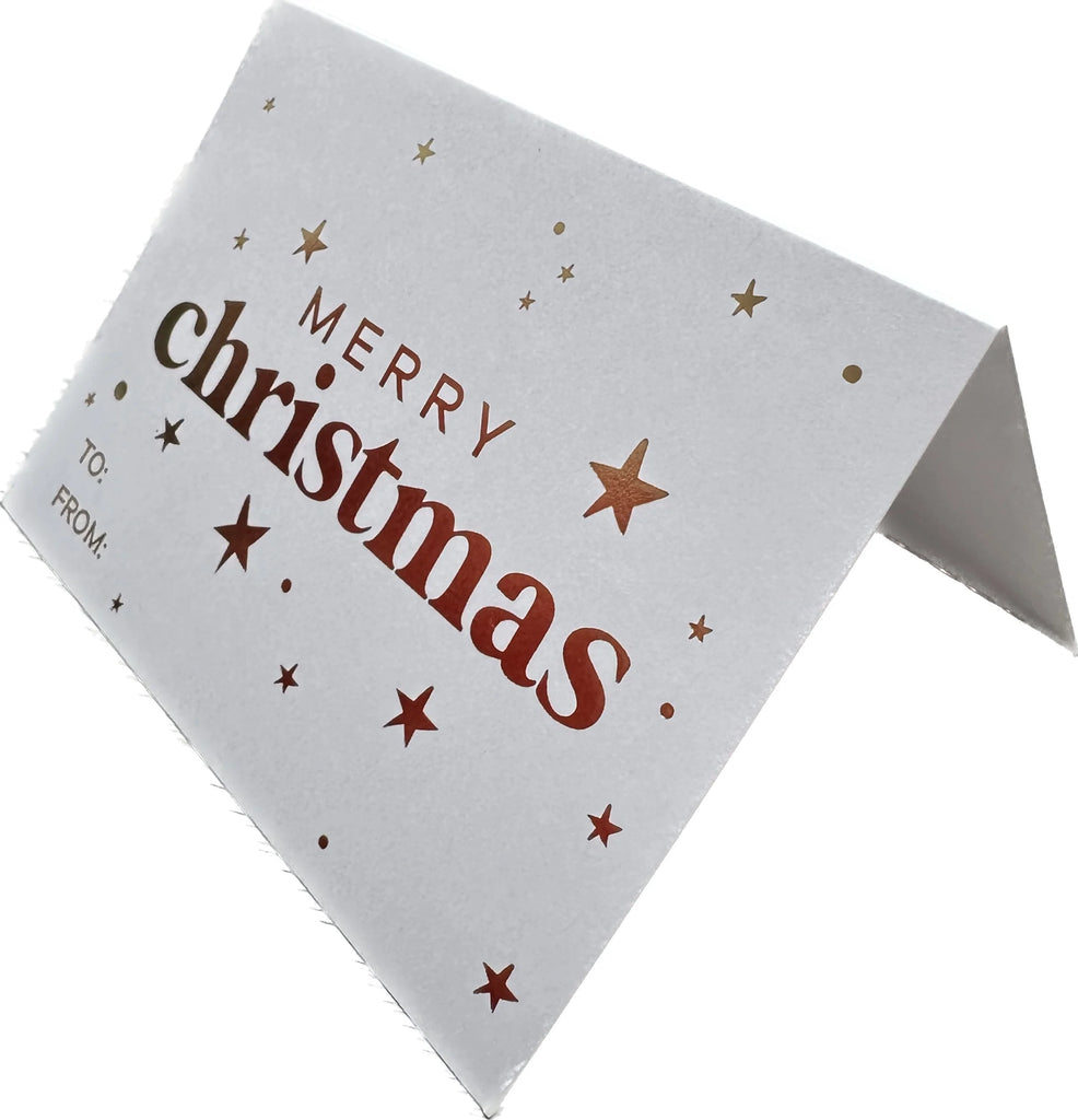 5-Pack Christmas Tags: Merry Christmas White