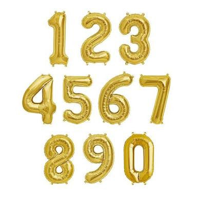 Gold 16" Letters and Numbers balloons