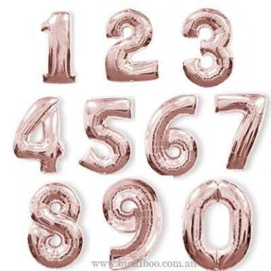 Giant Rose gold 36" Number balloons