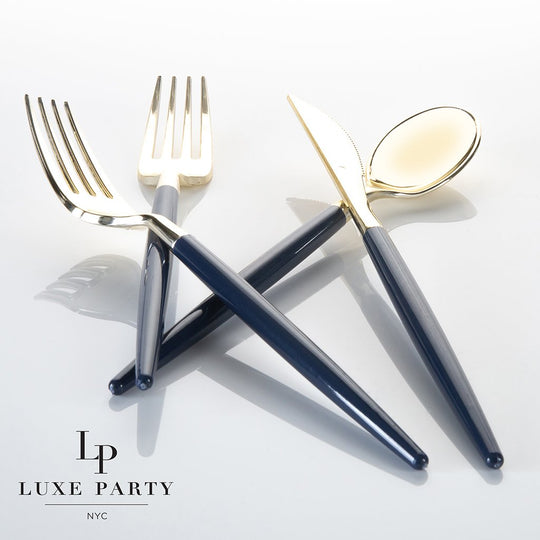 Navy and Gold Cutlery Pack 32 Pieces