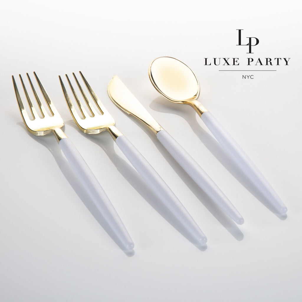 White and Gold Cutlery Pack 32 Pieces