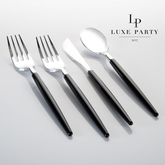 Black and Silver Cutlery Pack 32 Pieces