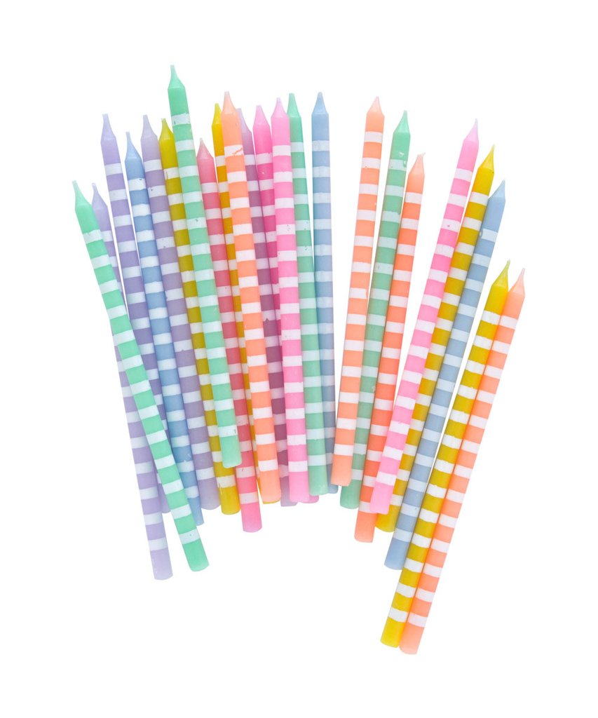 Pastel Stripes Party Candles