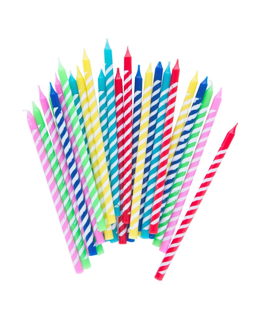 Bright Stripes Party Candles