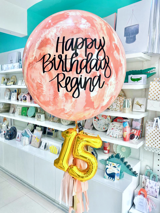 Bouquet Burbuja Gigante Full + Números Colgando