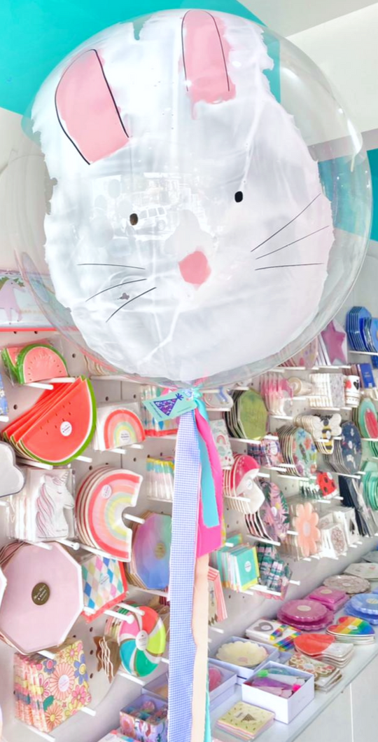 Burbuja Gigante White with Pink Bunny