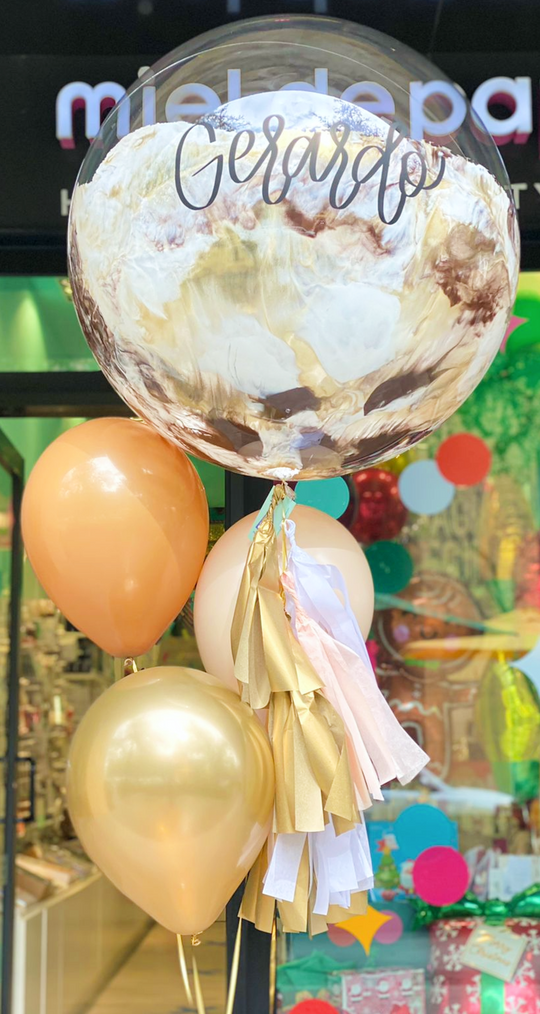 Bouquet Burbuja Gigante Pintada + Piñateros + Piñatero Chrome
