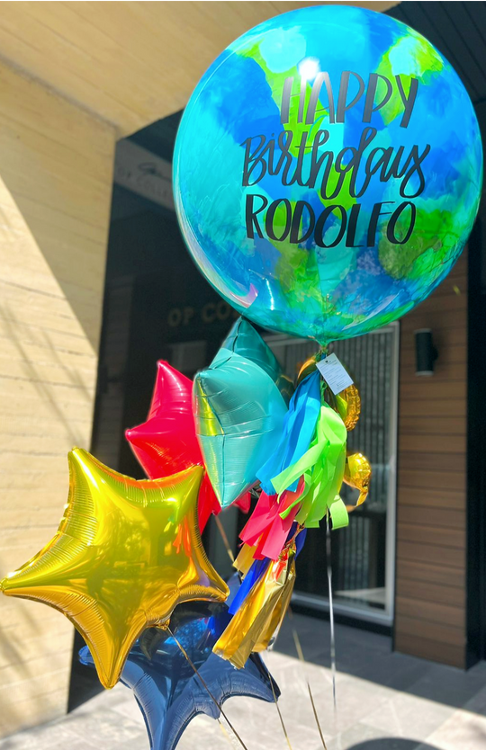 Bouquet Burbuja Full + Stars + Números Colgando