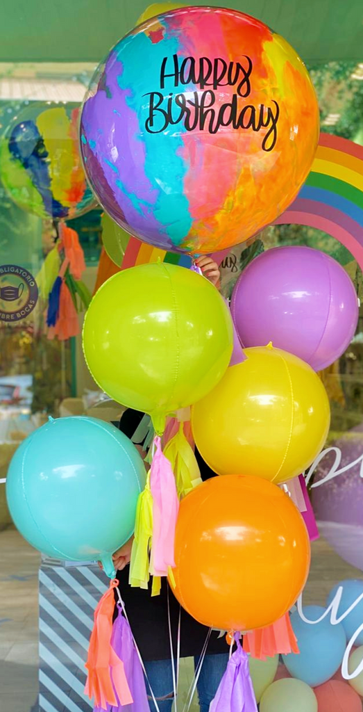 Bouquet Burbuja Grande Pintada + Neon Orbz