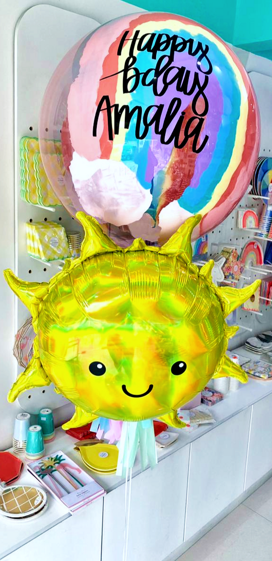 Bouquet Burbuja Colorful Rainbow + Iridescent Sun